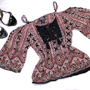 Angie Boho Cold Shoulder Top